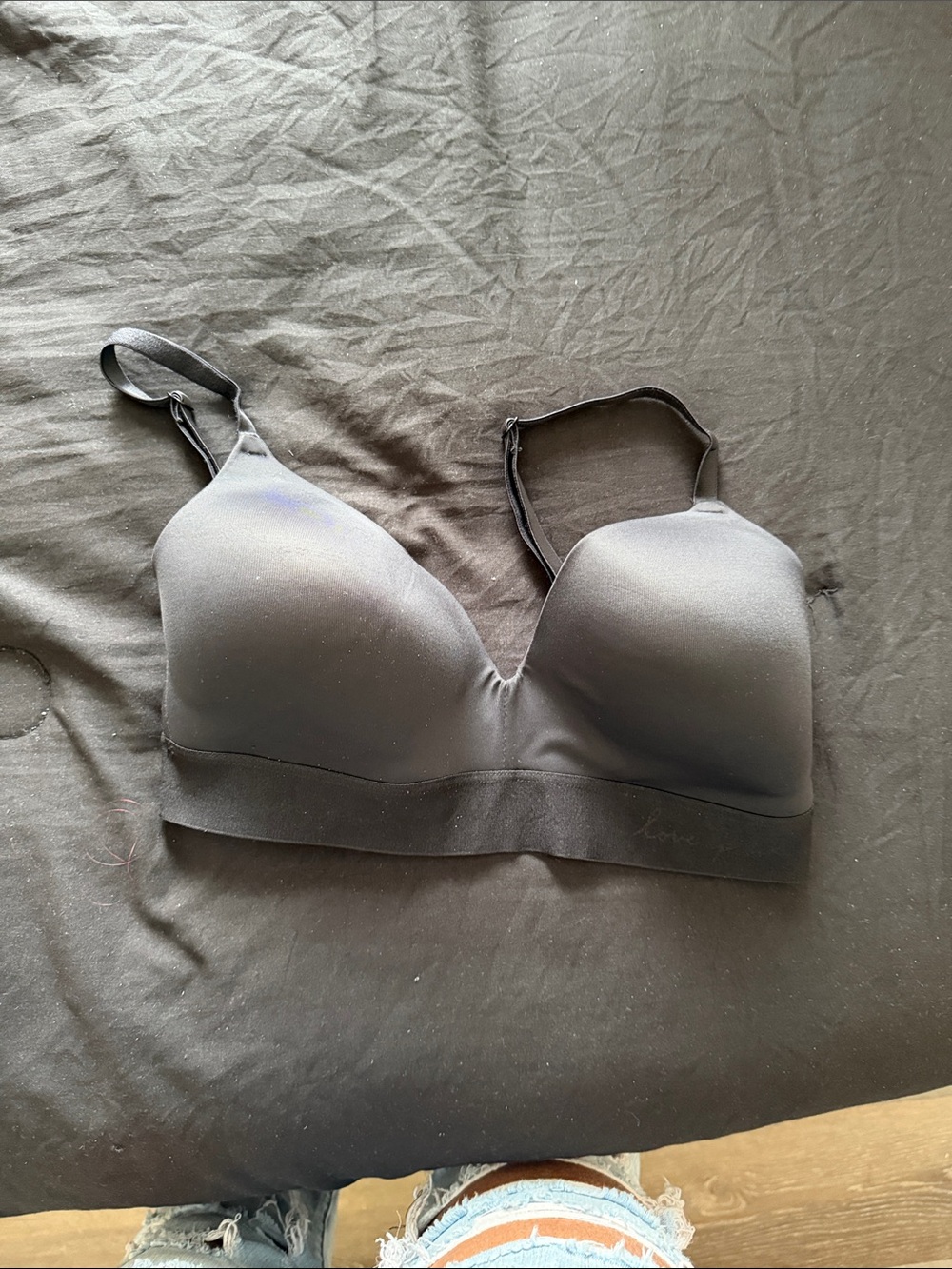 PINK Victoria's Secret Black Wireless Padded Bralette